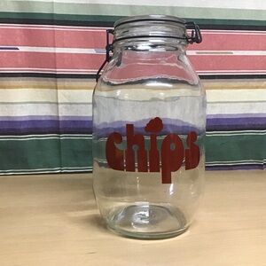 Vintage 1970’s Container Canister Chips Glass Jar 3L Glass Storage